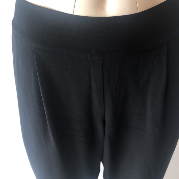 Eileen Fisher Pleated Black Effortless Pants - Picture 2 of 8